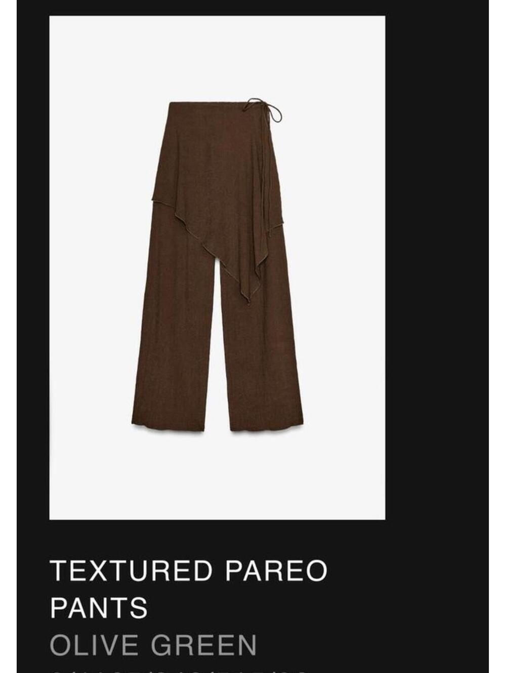 Zara Textured Pareo Pants Size Small